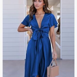 Flutter sleeve asymmetrical dress size large